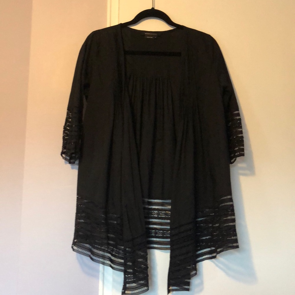 BGBGMaxAzria Bohemian Black Cardigan w/lace detail